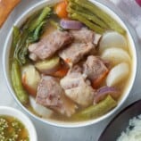 pork sinigang in a serving bowl