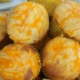 cheese cupcakes in a basket.