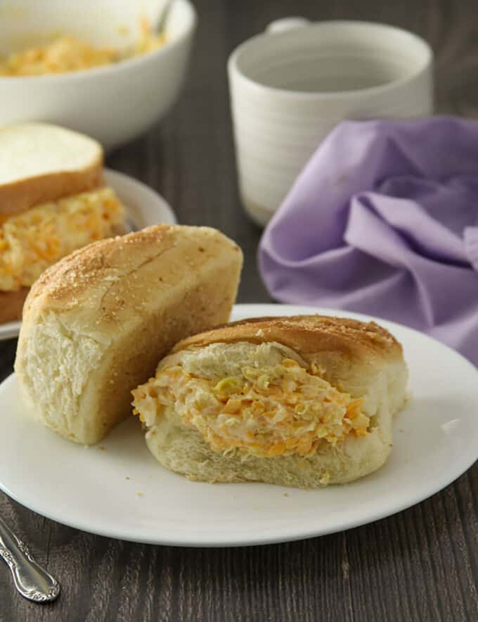 pandesal with cheese pineapple spread
