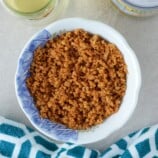 golden coconut curds in a bowl