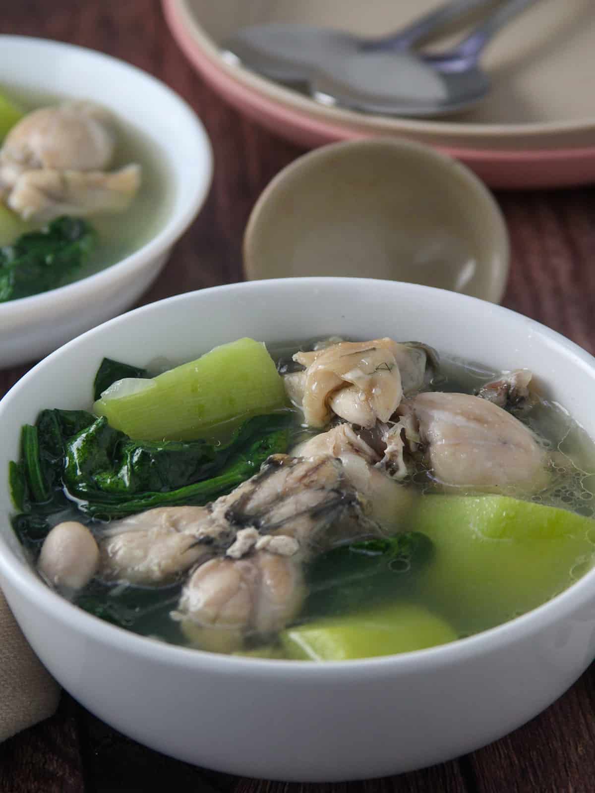 Tinolang Palaka in a white bowl.