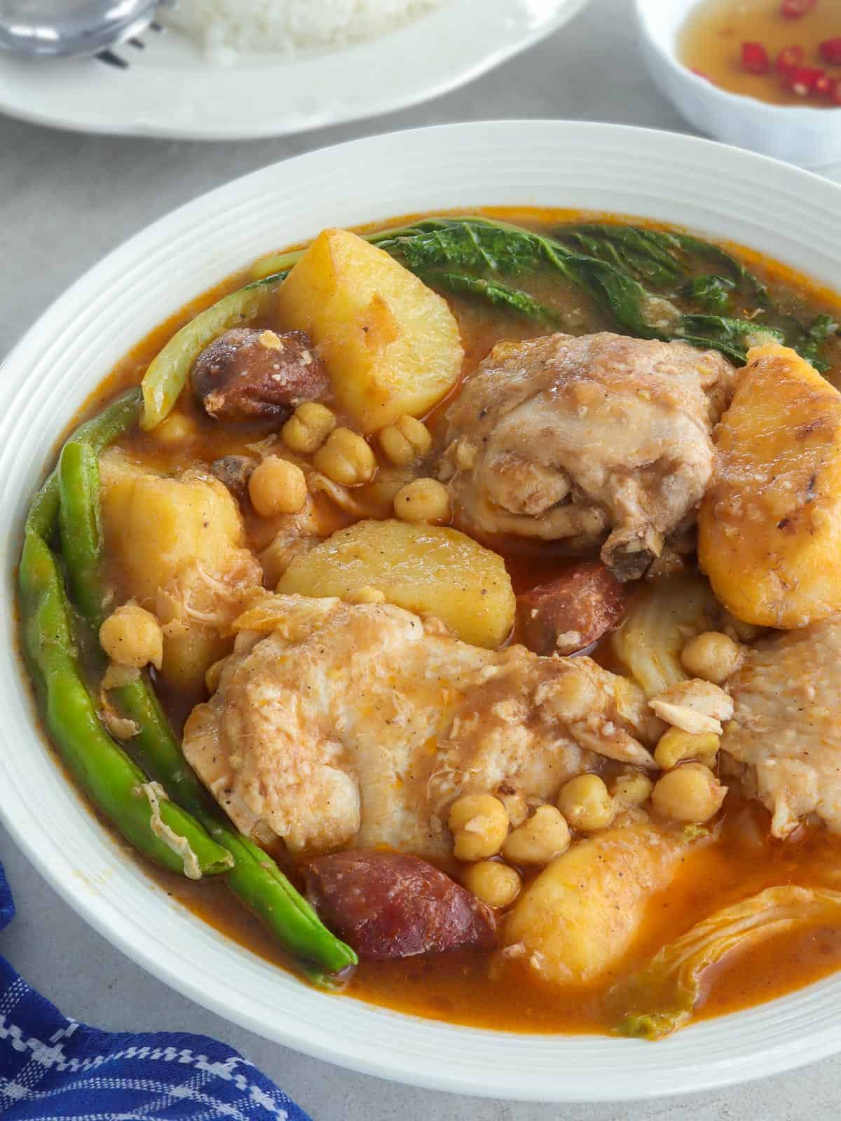 Chicken Pochero in a serving bowl