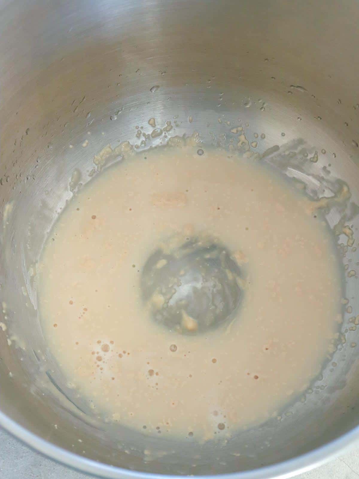 proofing yeast in mixer bowl