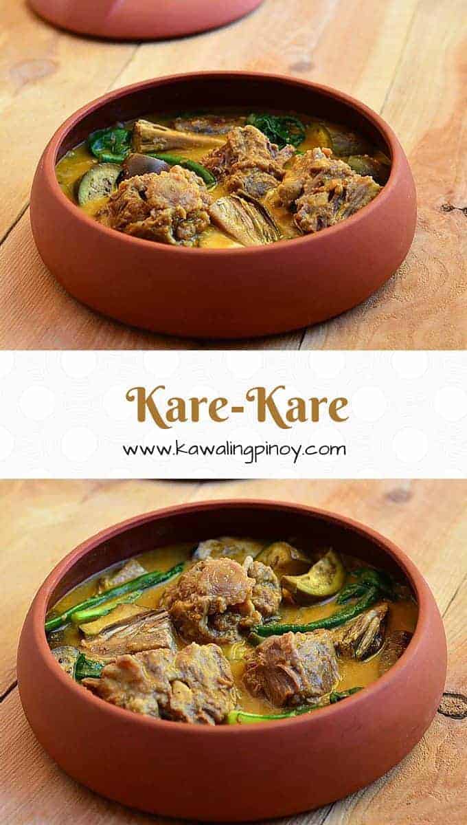 kare-kare is uniquely Filipino dish made with simmered oxtails, vegetables and peanut-based sauce