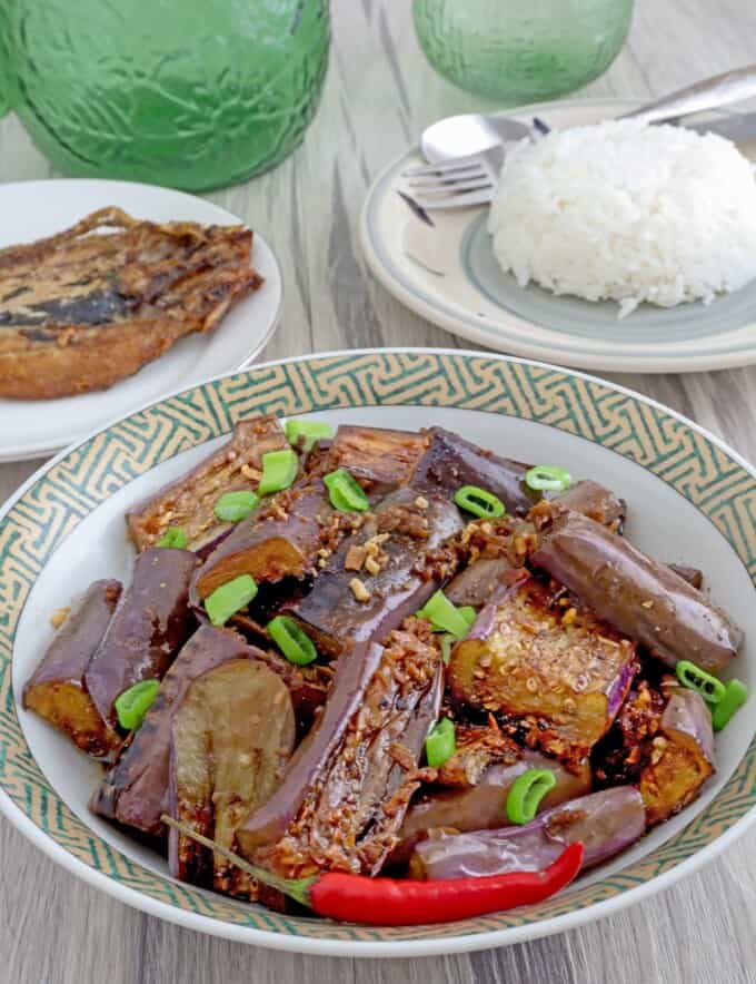 Adobong Talong on a serving plate