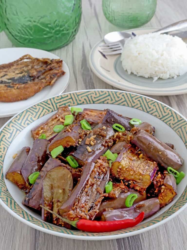 Adobong Talong on a serving plate