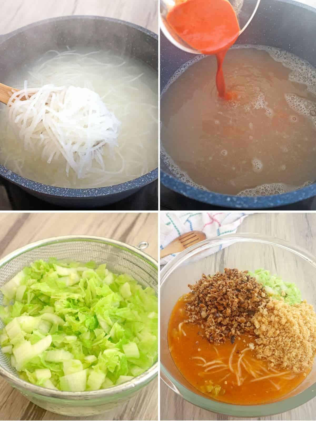 steps on how to make pancit malabon