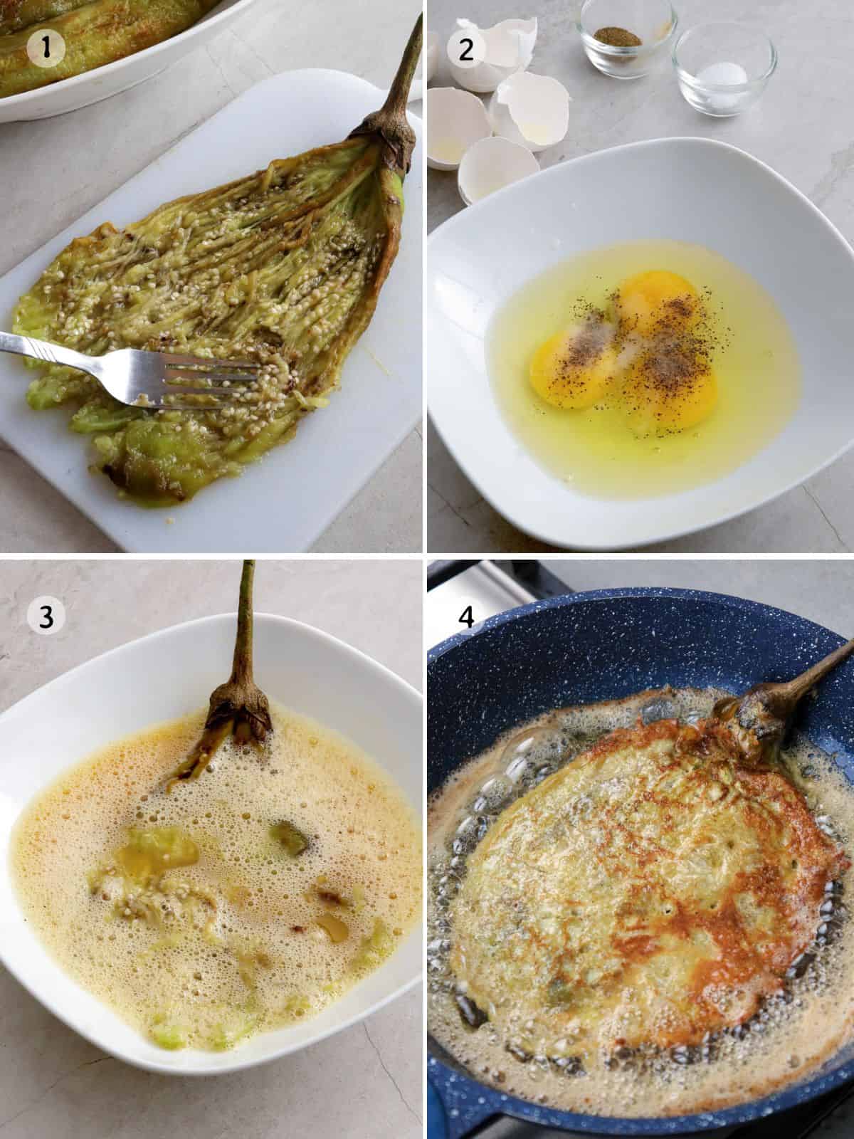 cooking tortang talong.