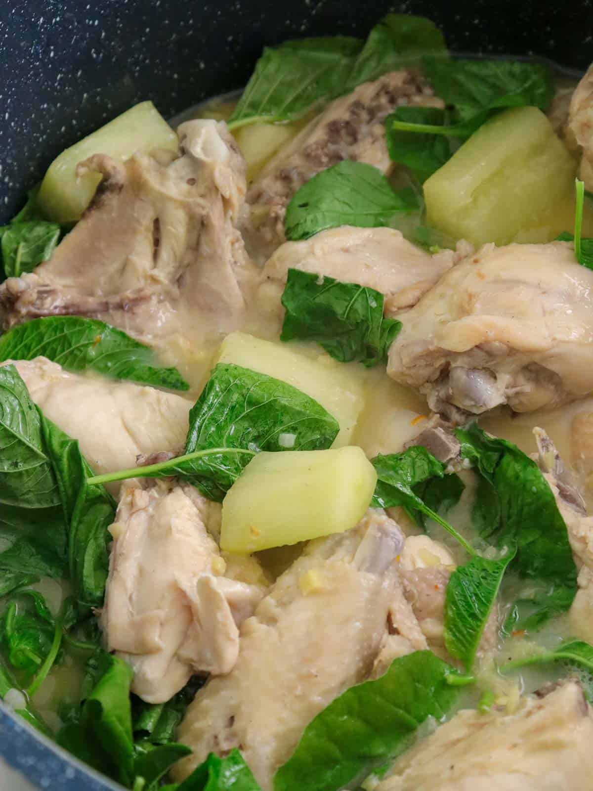 Chicken Halang-Halang in a pot.