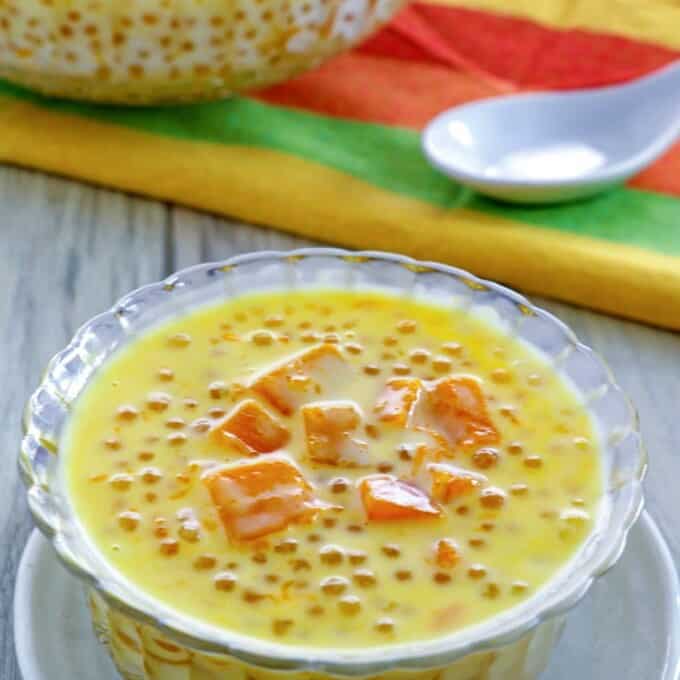 Tapioca Coconut Dessert Soup in a serving bowl