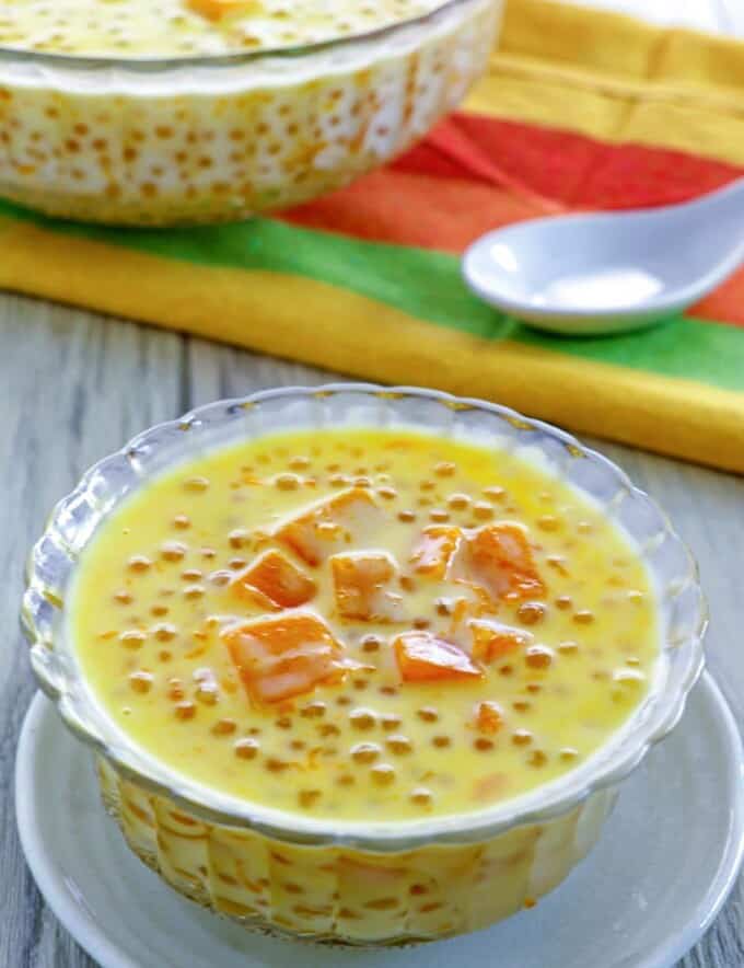 Tapioca Coconut Dessert Soup in a serving bowl