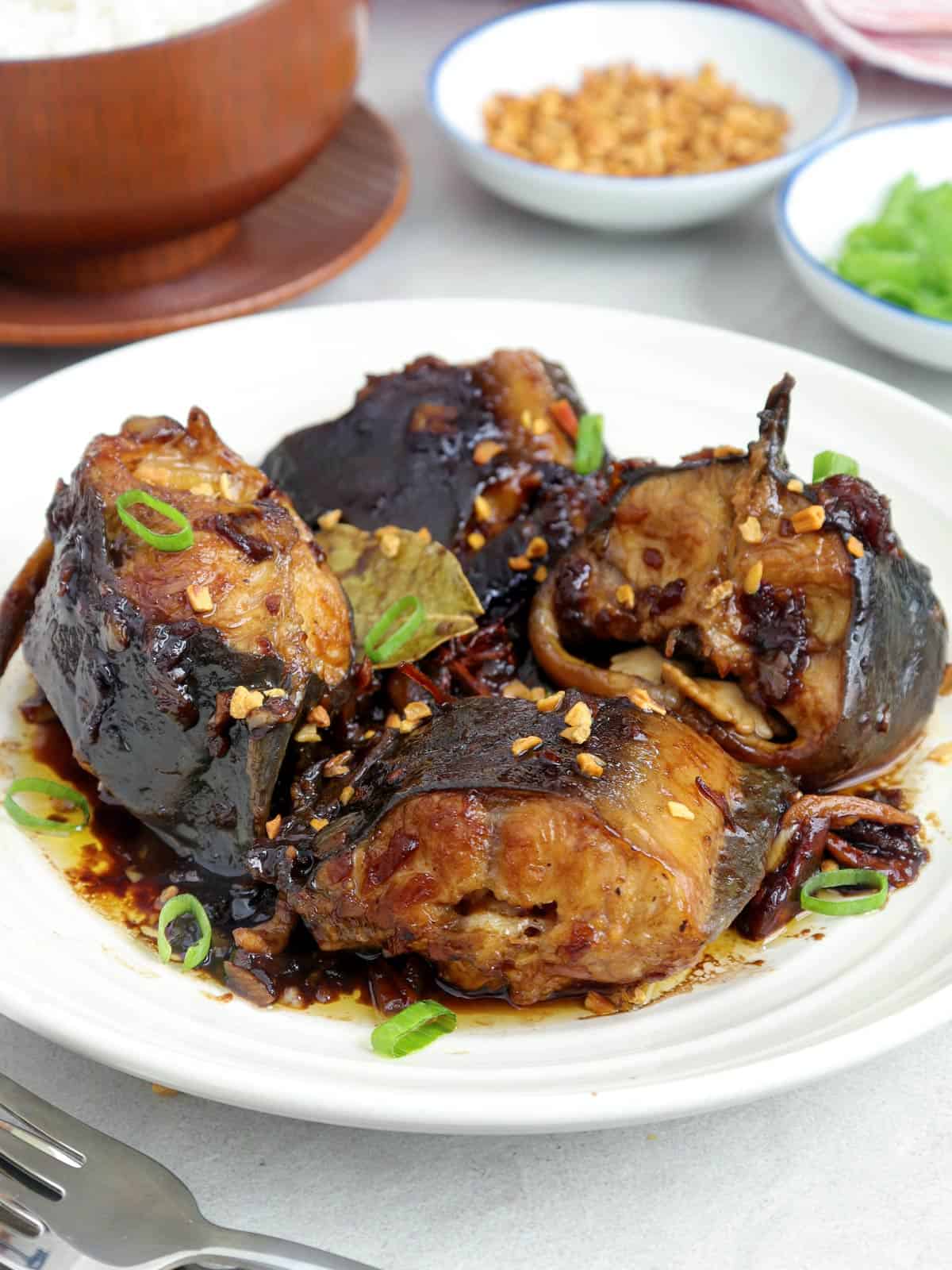 Adobong Hito on a serving platter