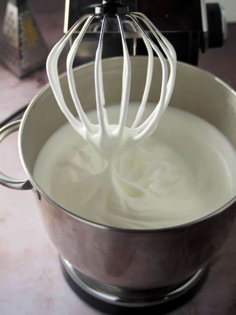 beaten egg whites in a stand mixer