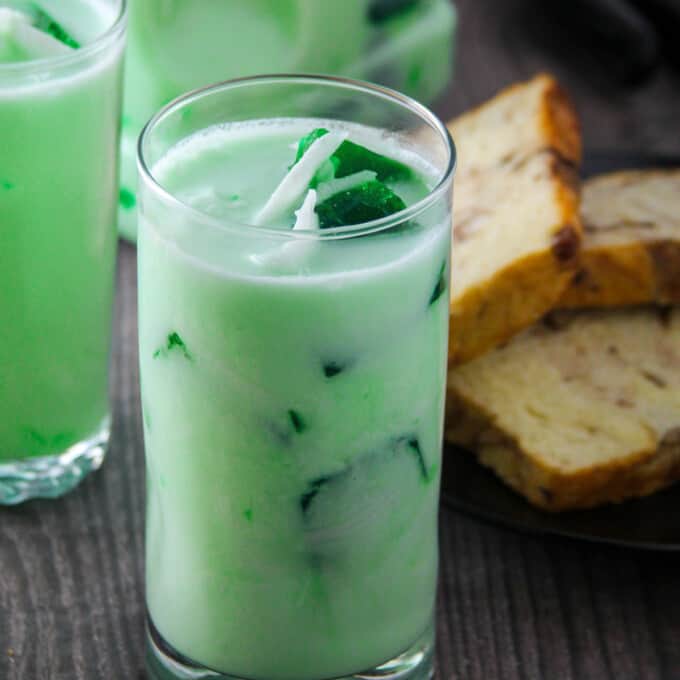 Buko Pandan Drink in a glass