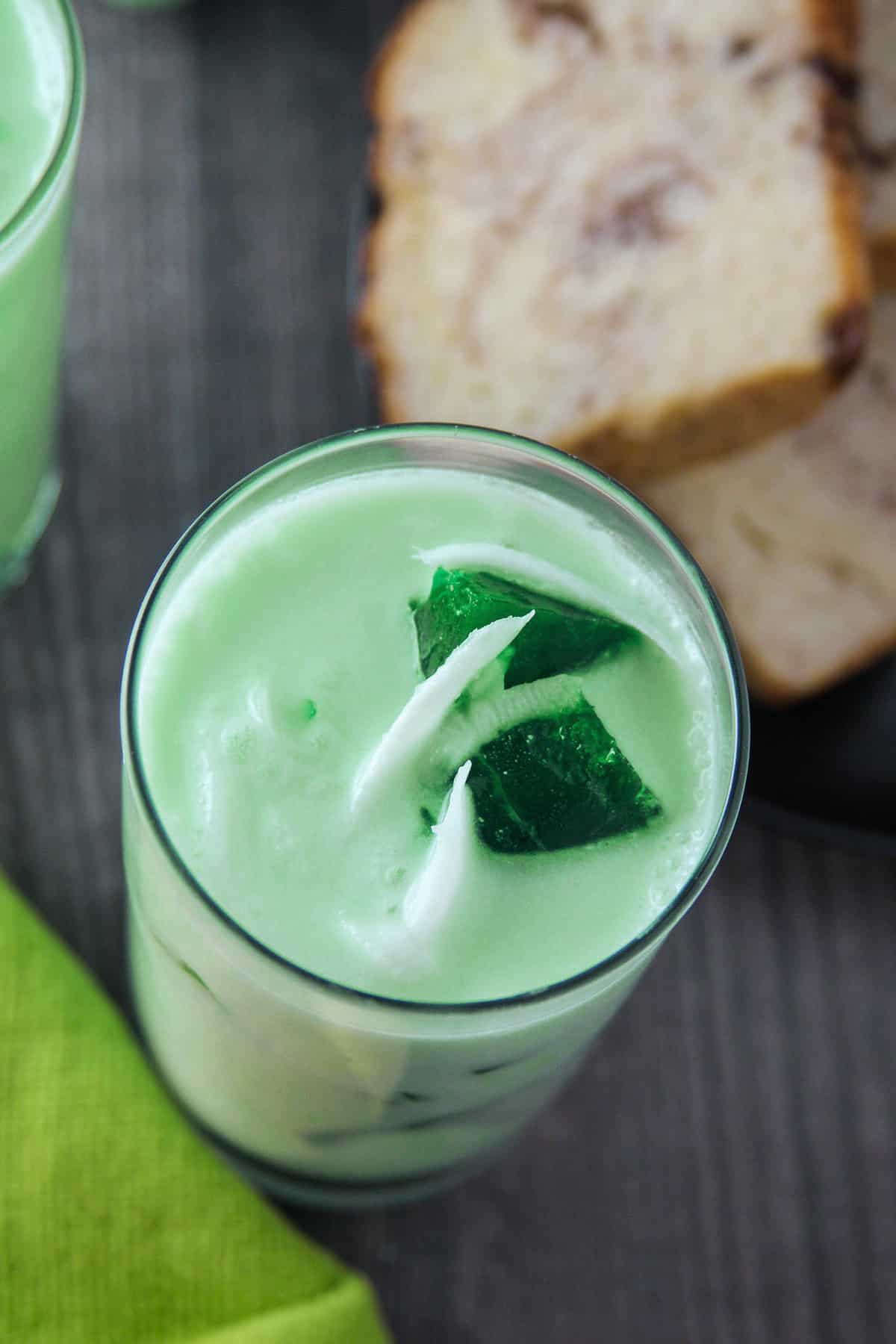 Buko Pandan Drink in a glass