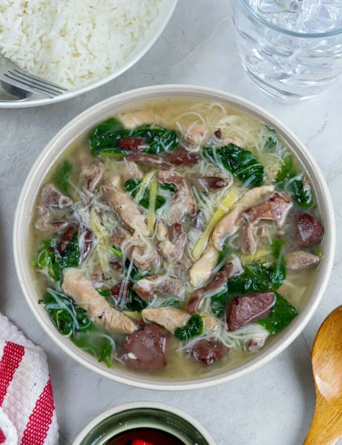 Batchoy Tagalog in a white bowl