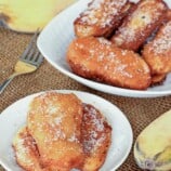 banana fritters on white plates