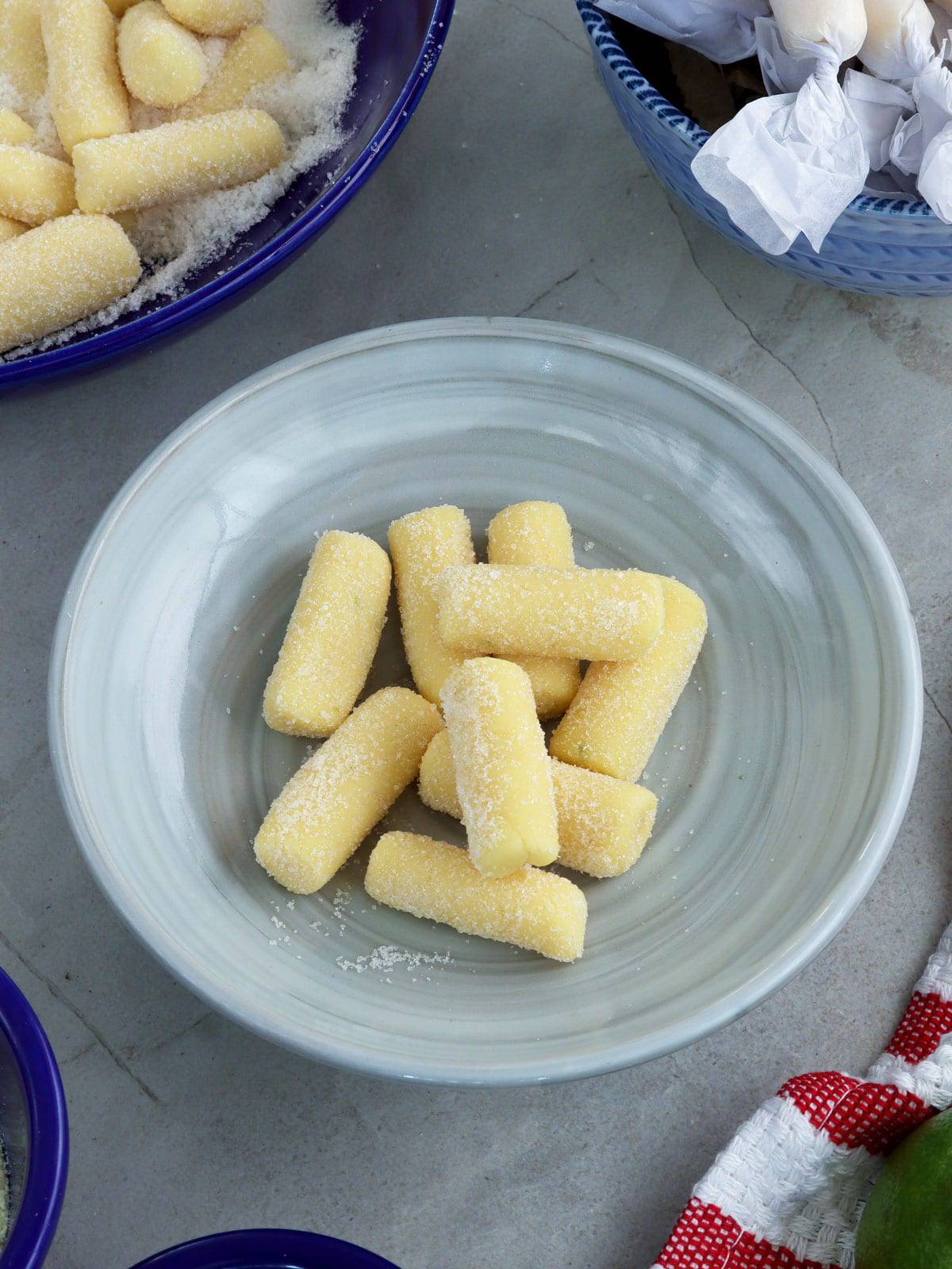 Pastillas de Leche on gray plate