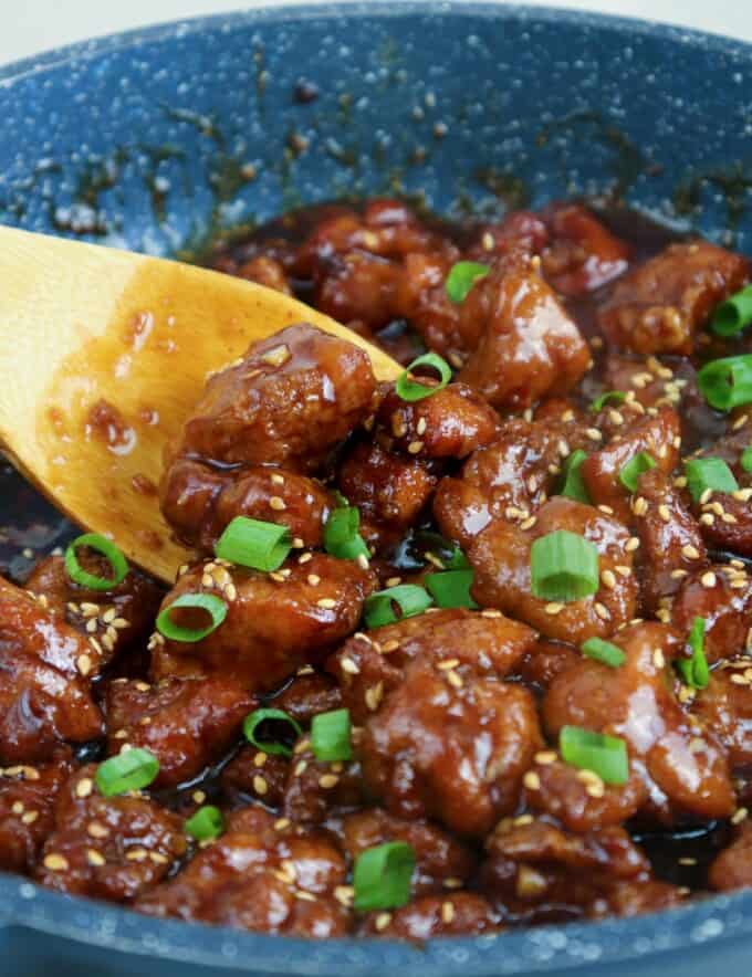 Calamansi Chicken cooked in a pan