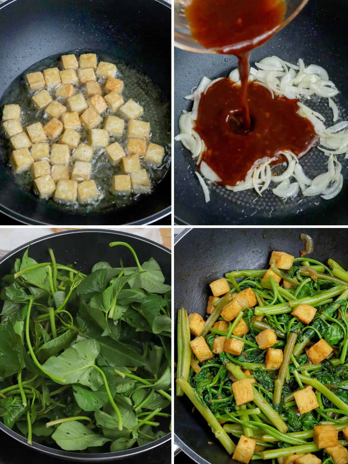 how to make kangkong and tofu stir-fry