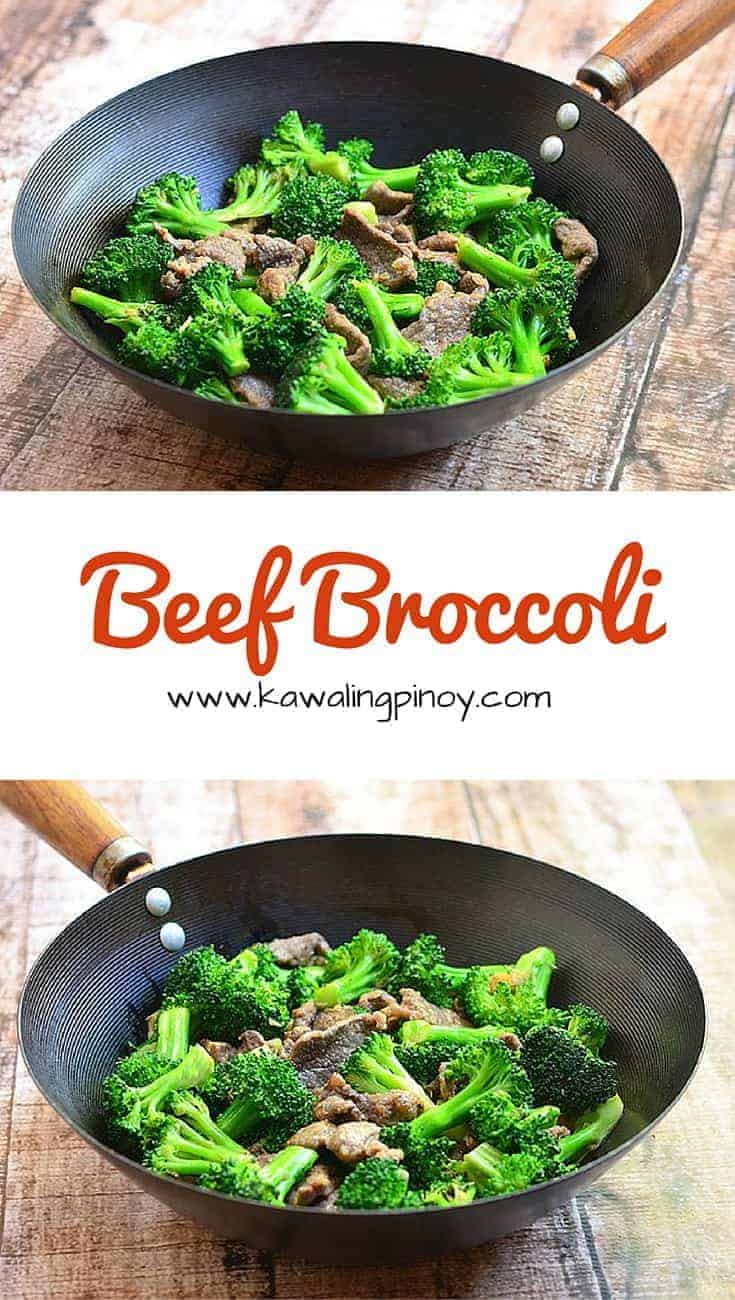Beef Broccoli is a quick and easy dish where beef slices are velveted for moist and tender texture and then quickly stir-fried with broccoli in oyster sauce