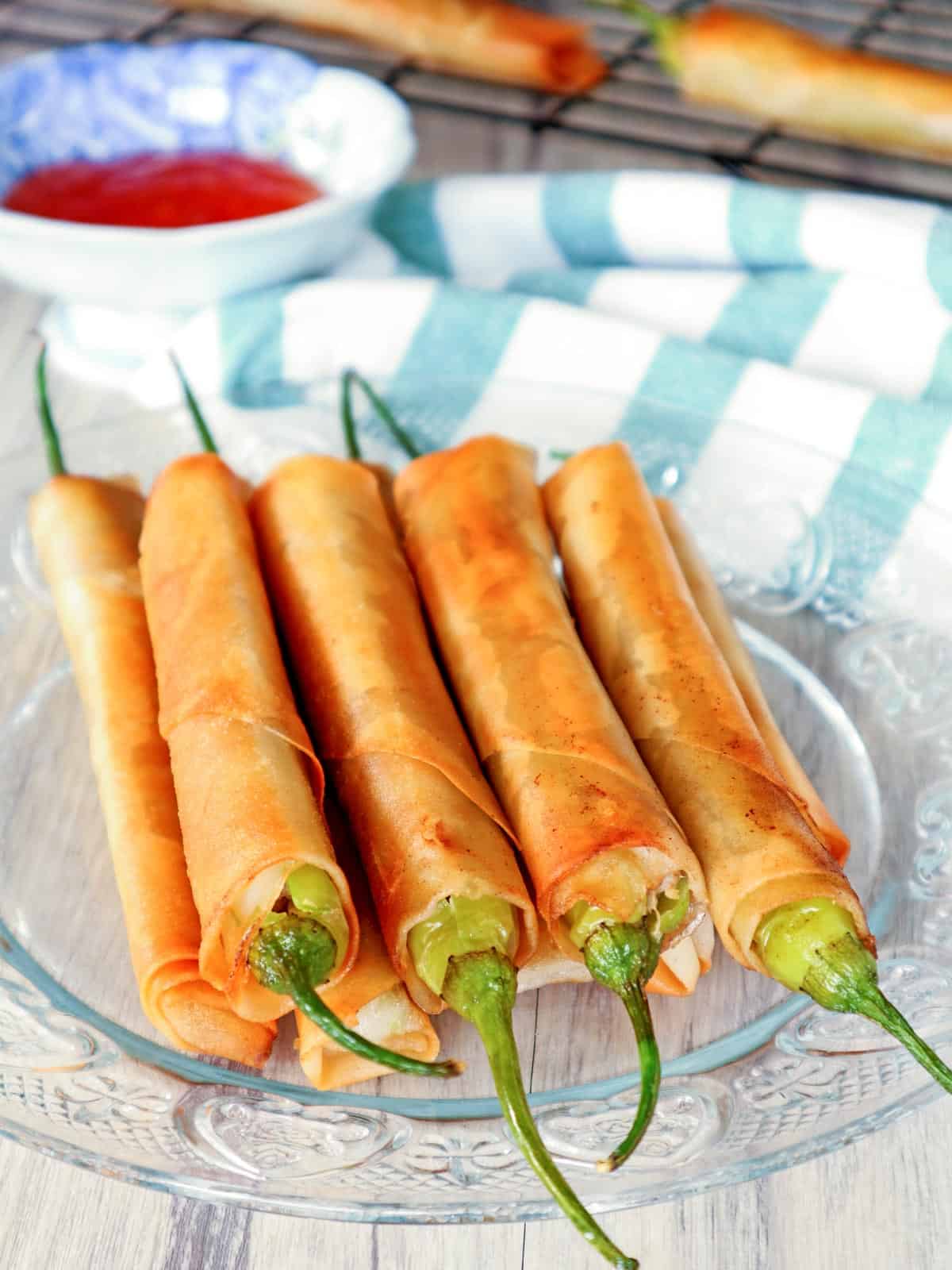 Dynamite Lumpia on a serving plate