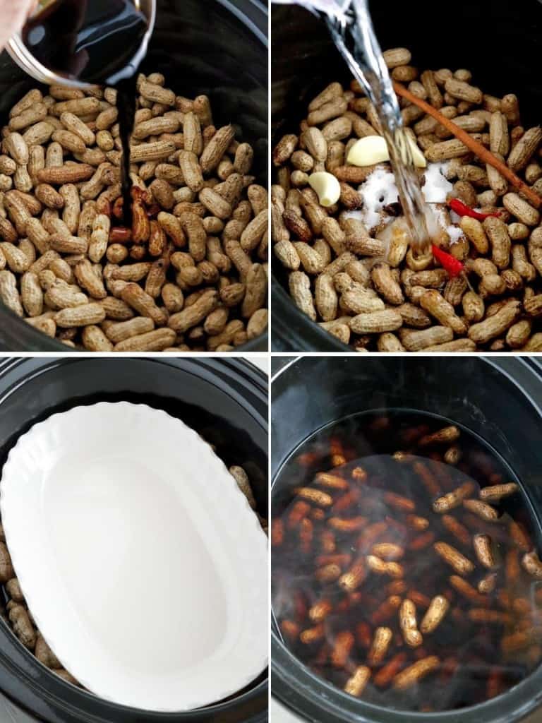 making Chinese boiled peanuts in a slow cooker