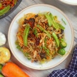 Pancit Sotanghon on a serving plate