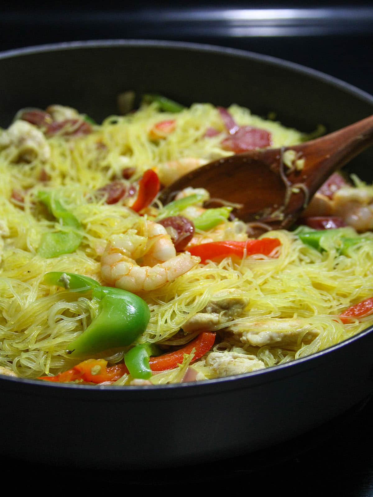 Singapore Noodles in a pan