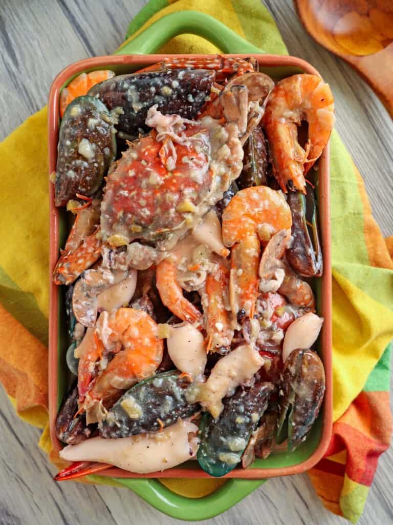 Ginataang Seafood in a dish