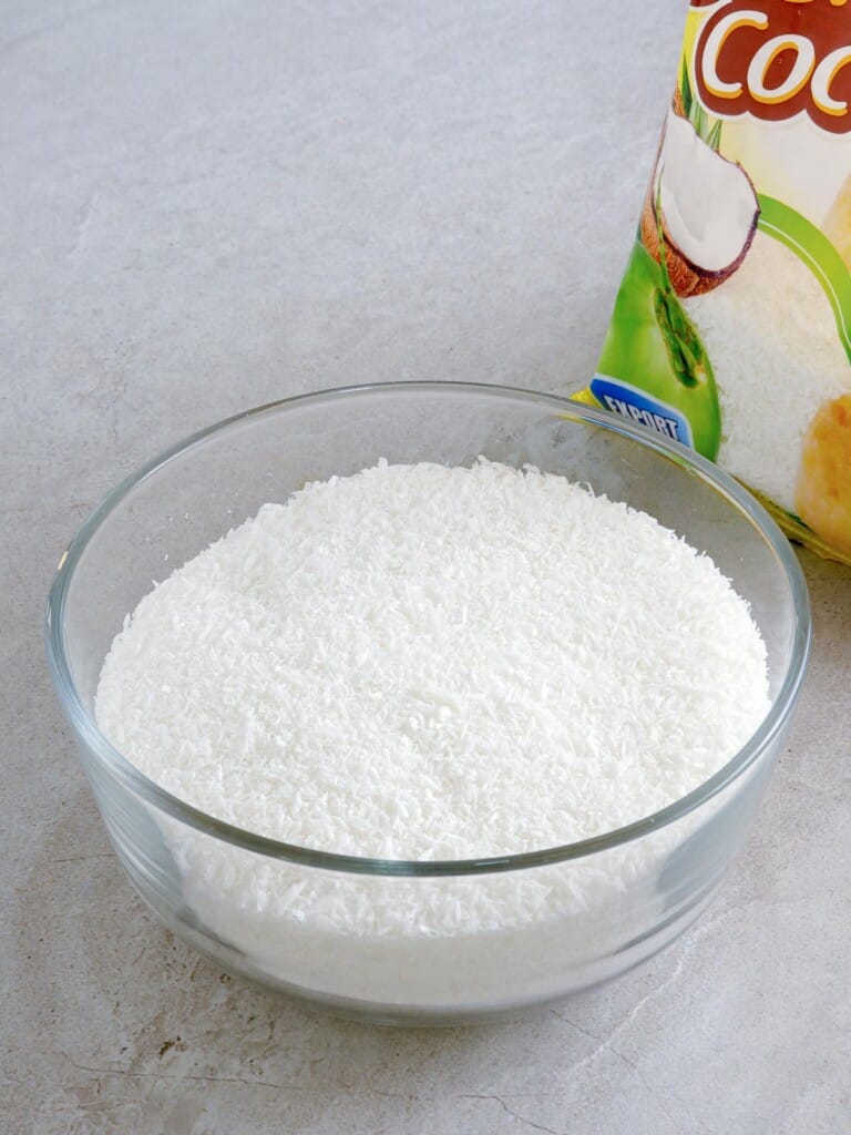 shredded coconut in a bowl