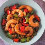 Kung Pao Shrimp in a serving bowl