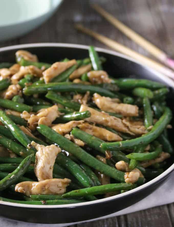 Green Bean Chicken in a pan