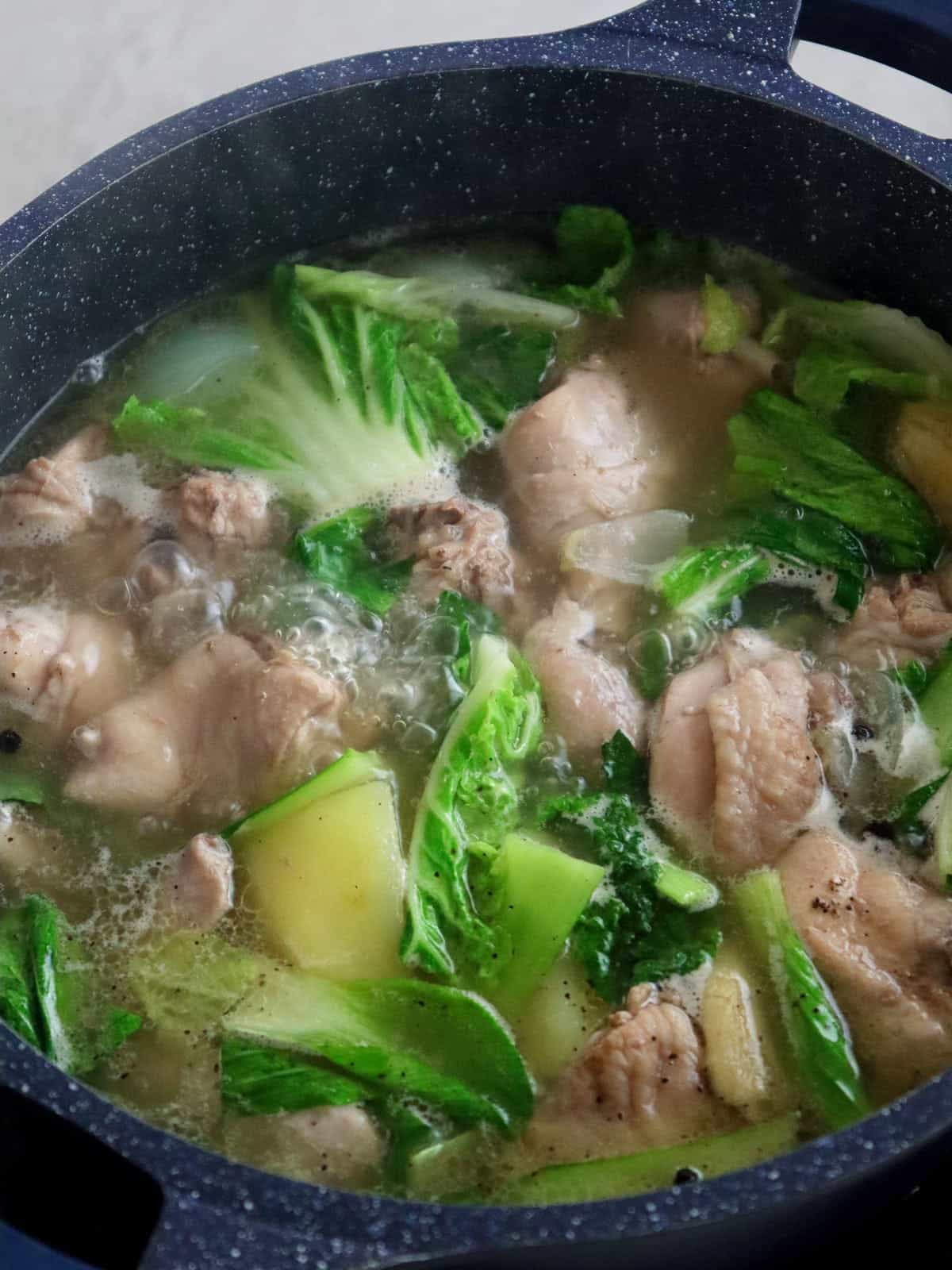 Pesang Manok in a pot