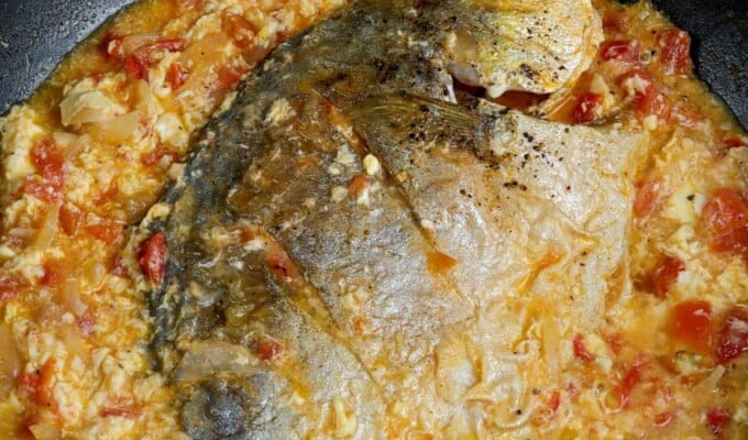 Cardillong Isda cooked in a pan