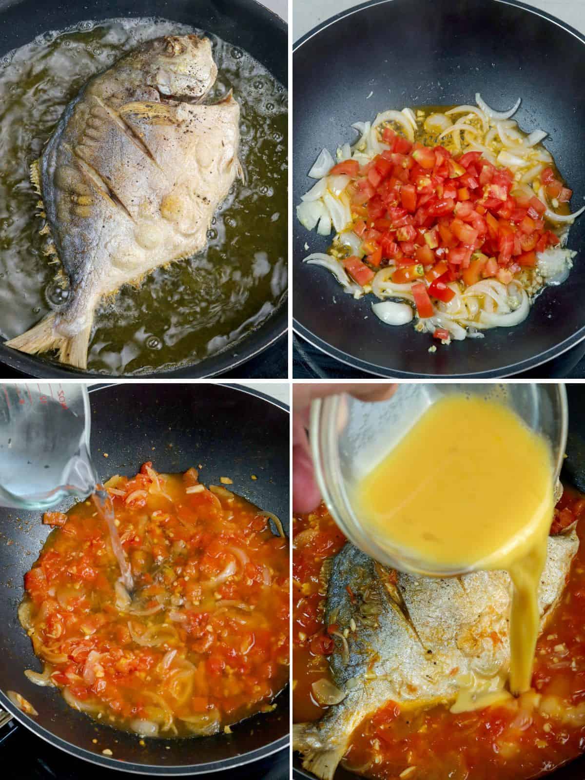 cooking fish cardillo in a pan