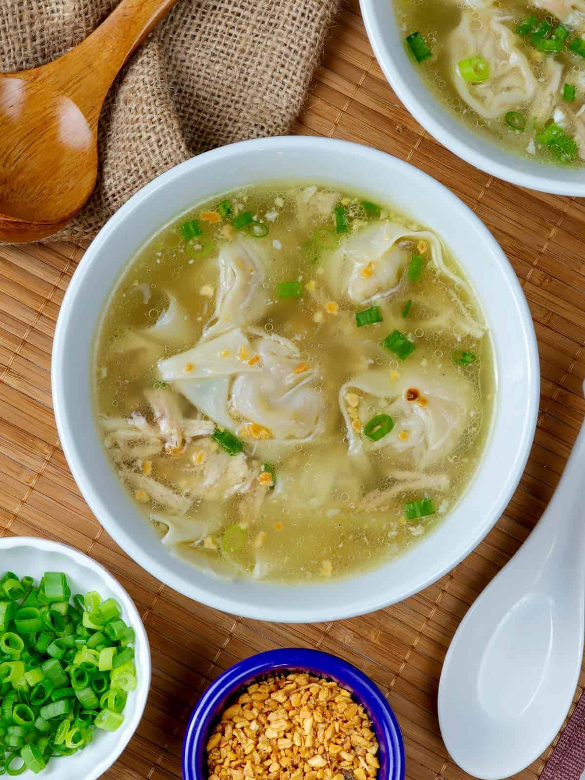 Pancit Molo in a bowl