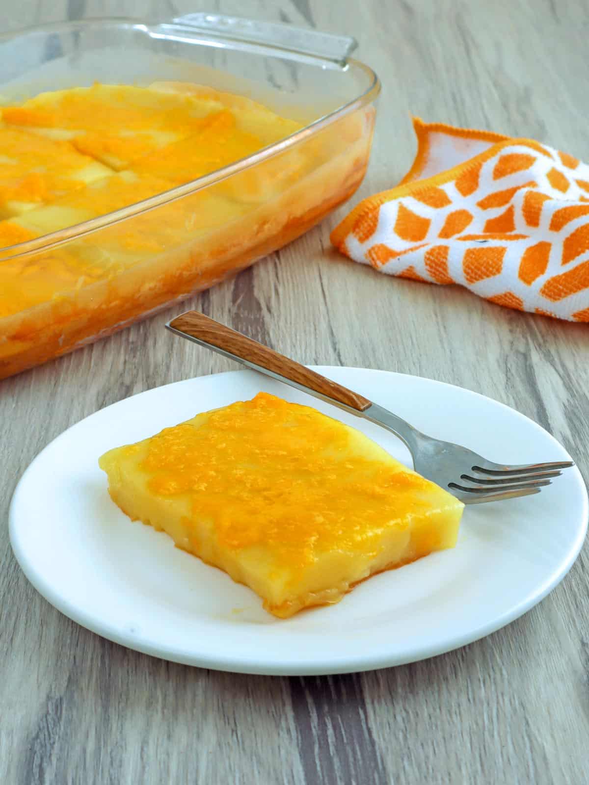 Vigan bibingka on a white plate