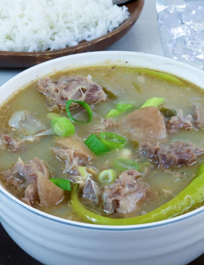 Ilocano Up and Down Soup in a white bowl