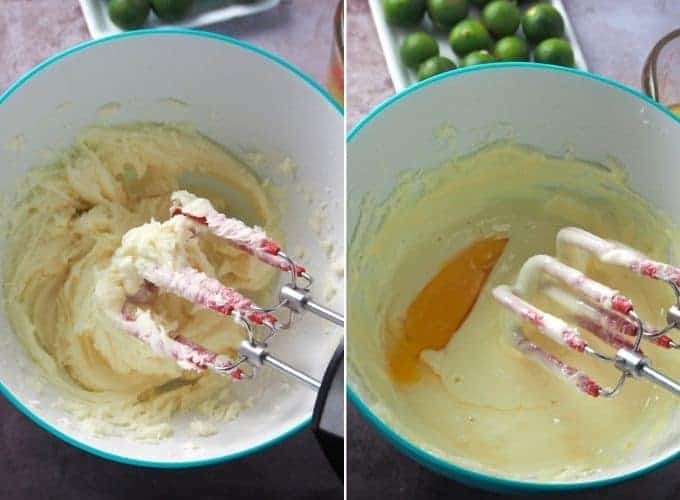 making cheesecake batter in the bowl