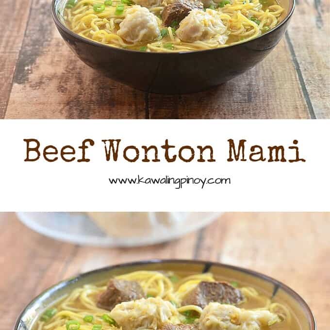 Made with tender beef, dumplings and fresh egg noodles in a delicious, flavor-packed broth, this beef wonton mami soup is comfort food at its best