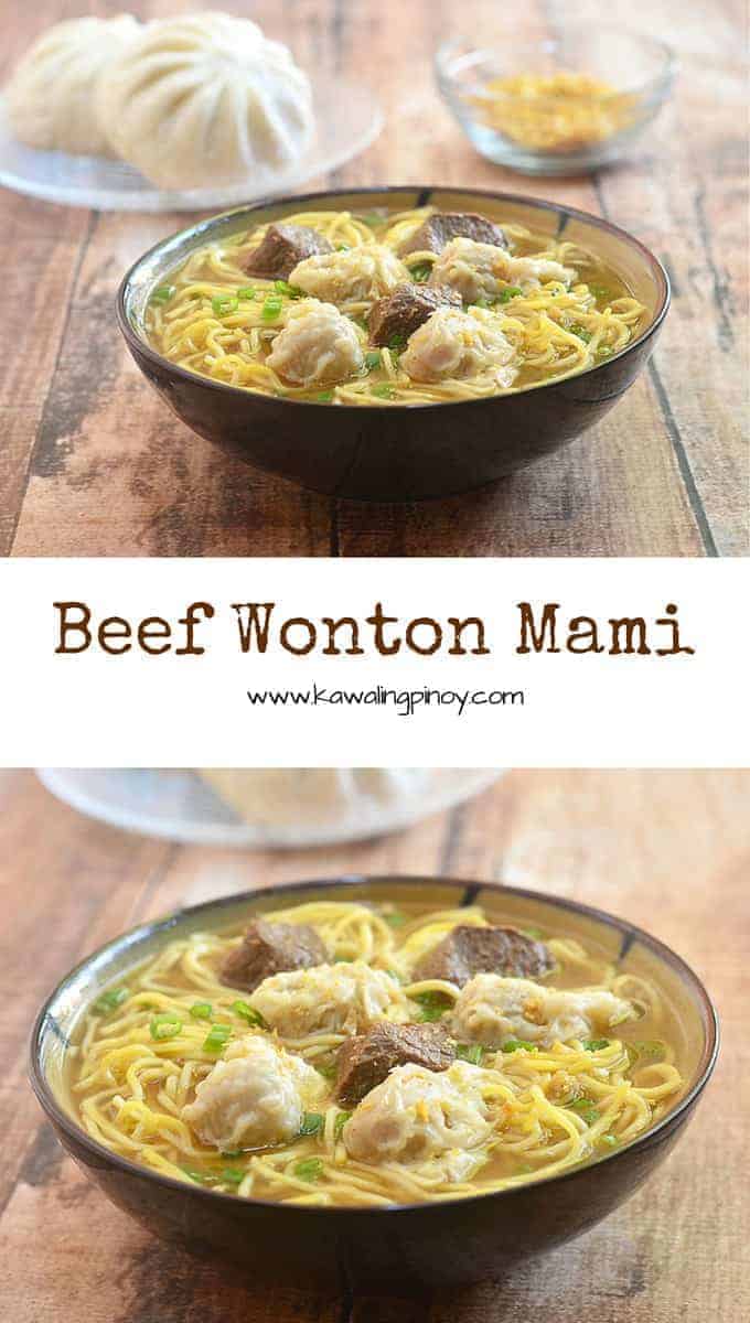 Made with tender beef, dumplings and fresh egg noodles in a delicious, flavor-packed broth, this beef wonton mami soup is comfort food at its best