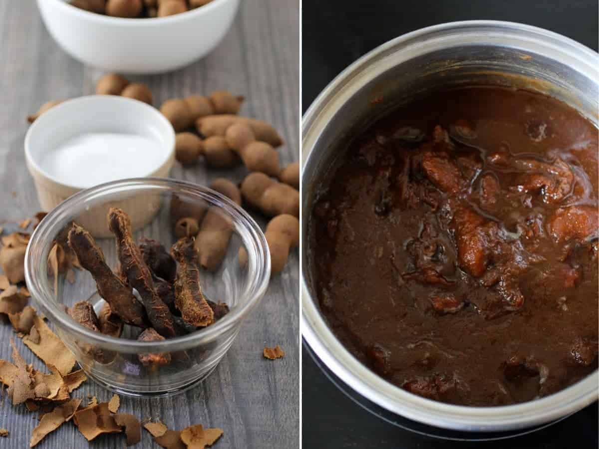 making tamarindo with fresh tamarind