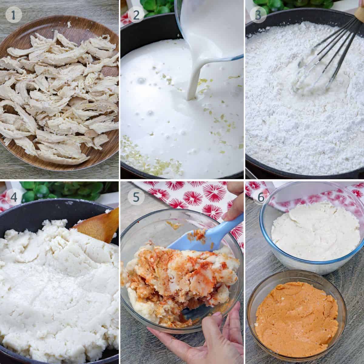 making tamales dough in a bowl.