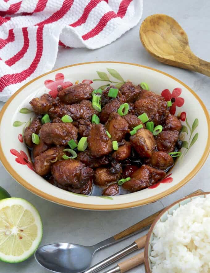 Honey Garlic Chicken in a serving bowl