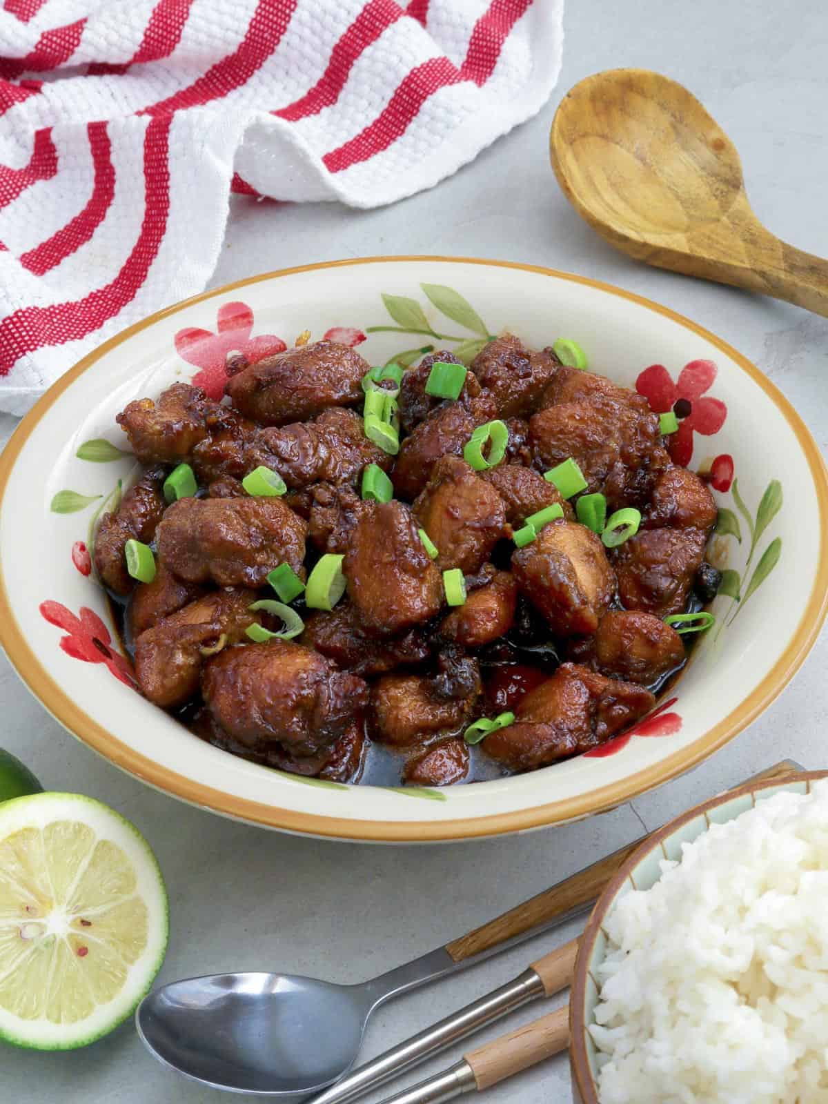 Honey Garlic Chicken in a serving bowl