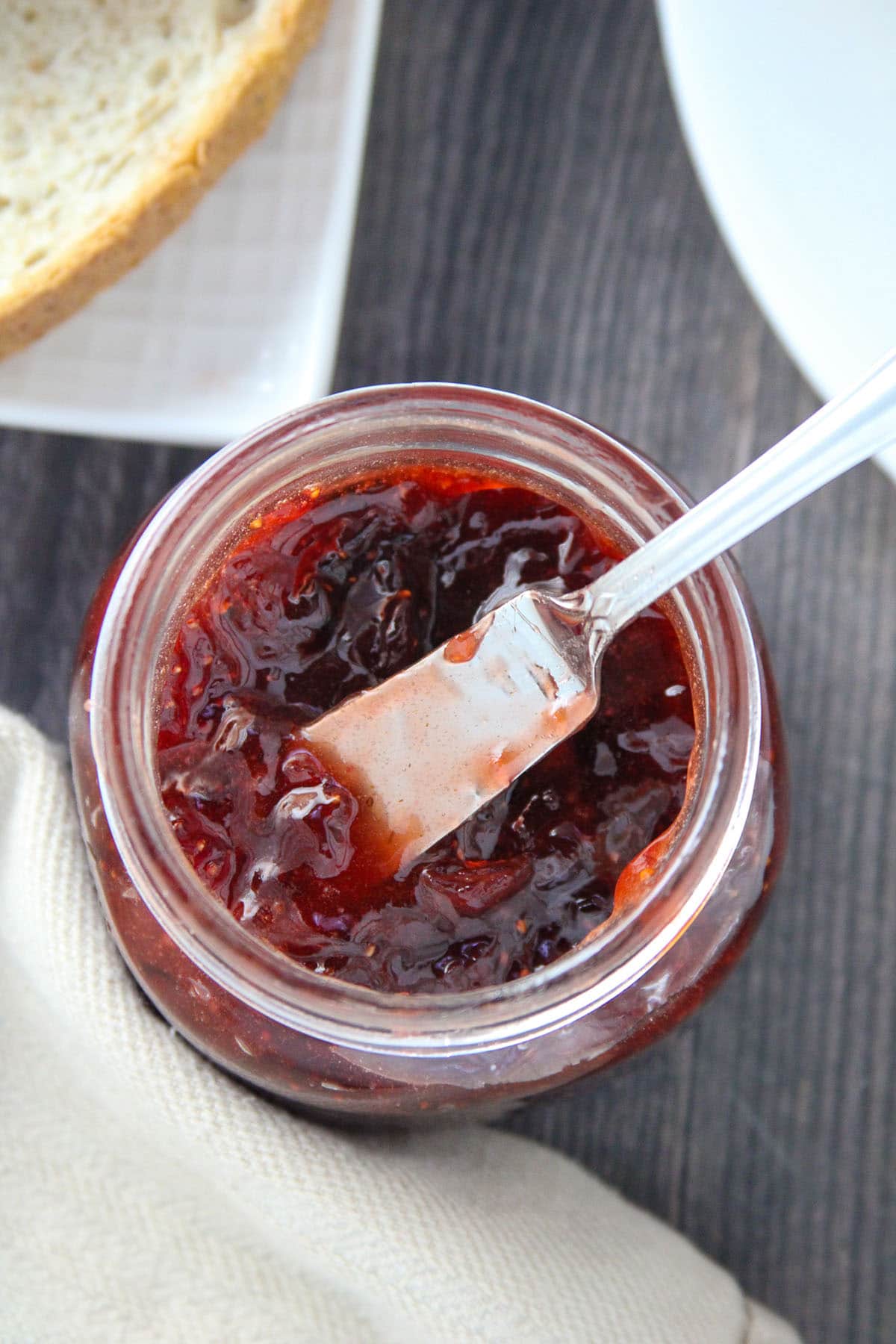 Peppered Strawberry Jam in a mason jar