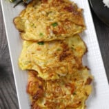 egg omelet with silverfish on a platter