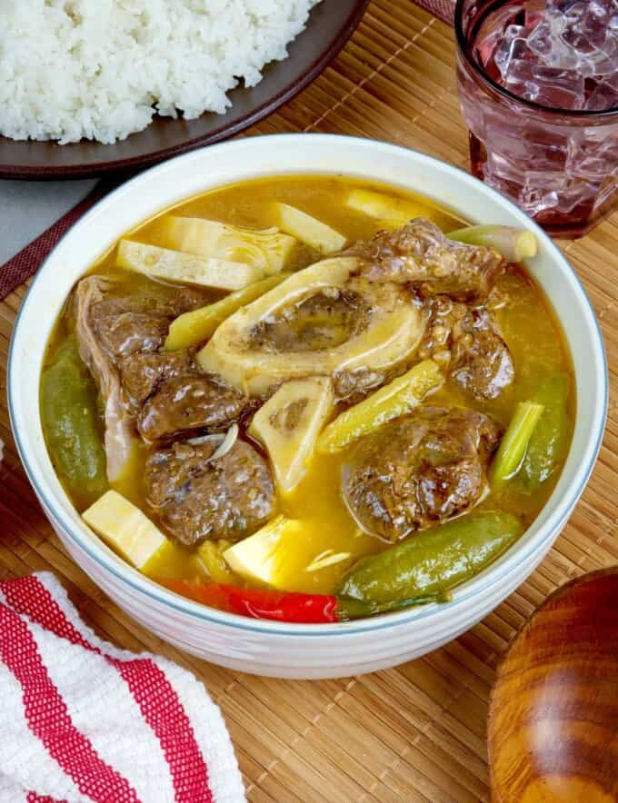 cansi soup in a white bowl