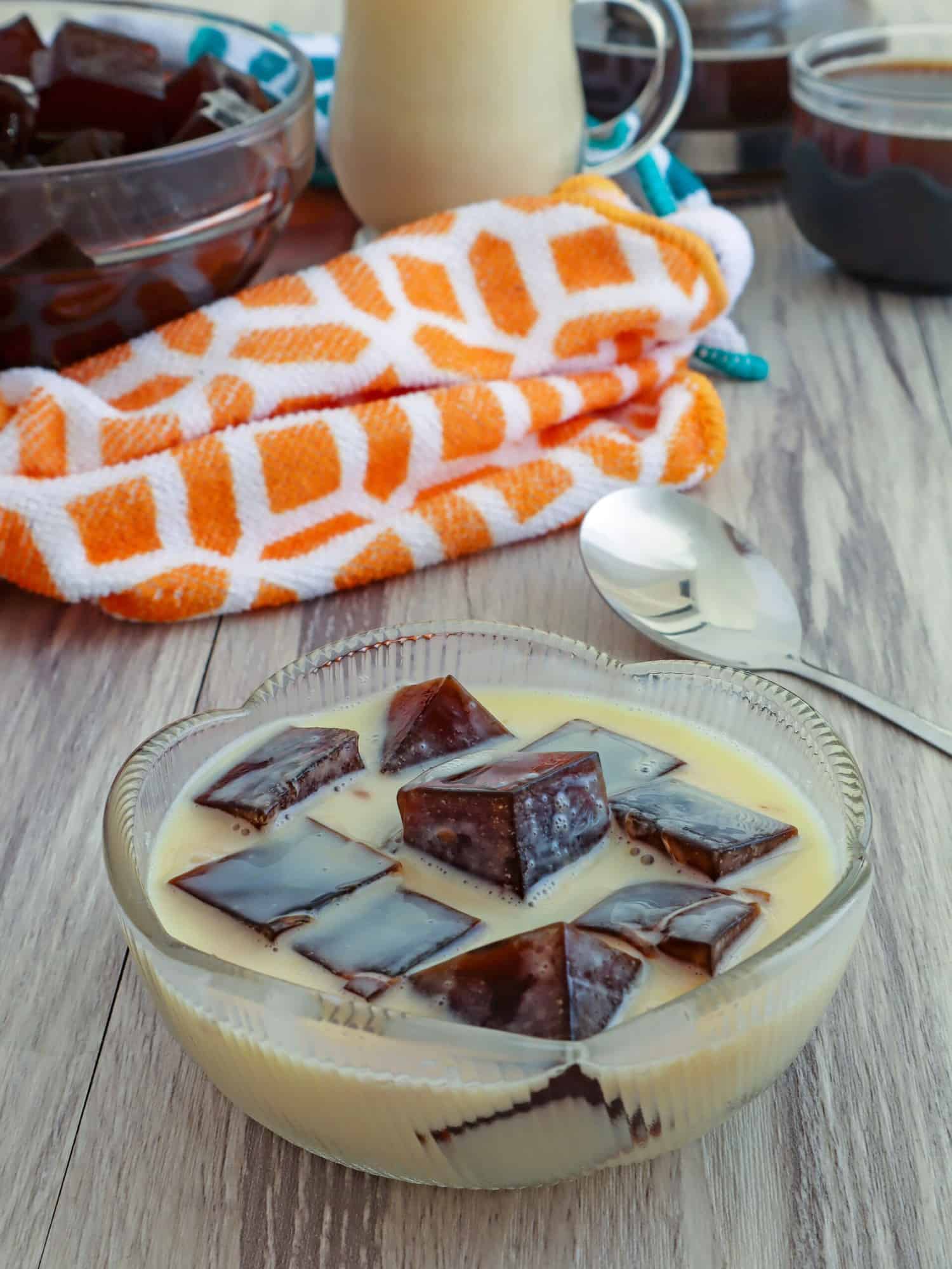 Coffee Jelly in a serving bowl